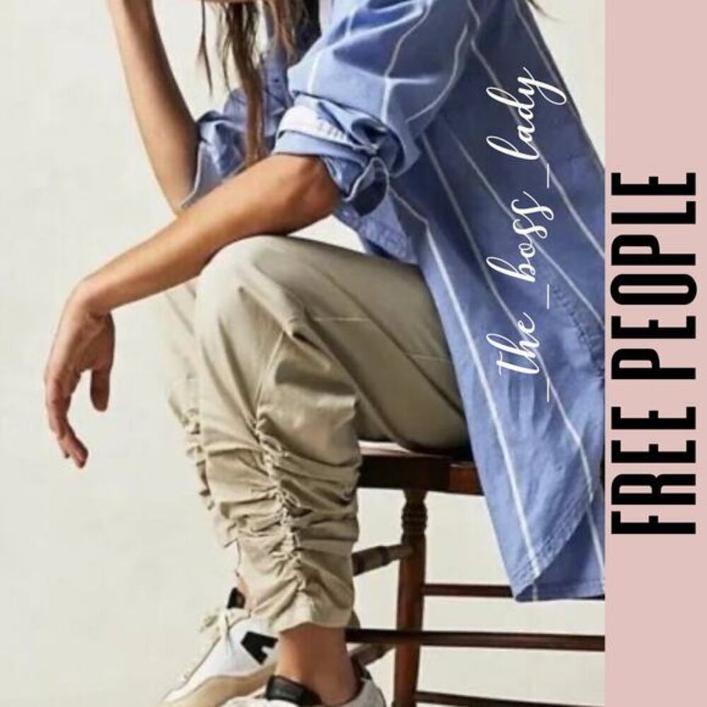 Free People parachute pants ruched cotton